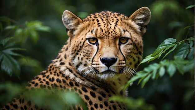 retrato de leopardo en la selva foto