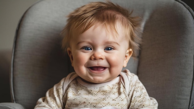 Retrato de un lindo bebé con síndrome de Down