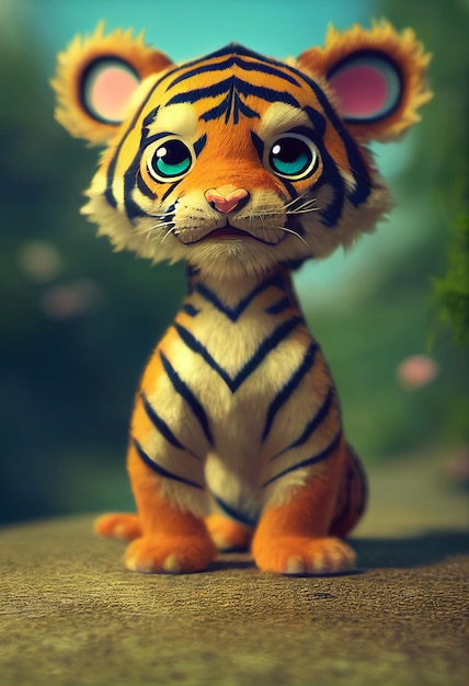 Retrato de un lindo bebé tigre