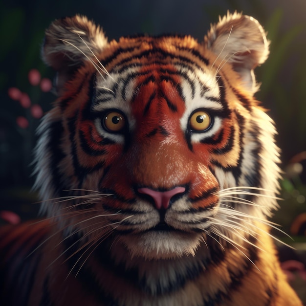 retrato del lindo concepto de animal salvaje de tigre de bengala