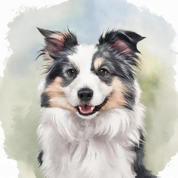 Retrato de un lindo perro border collie