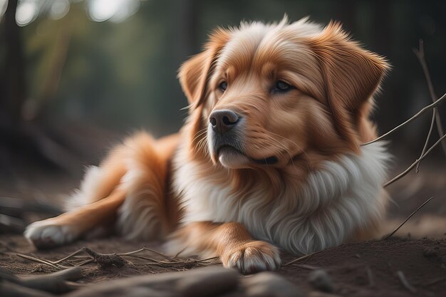 Retrato de un lindo perro sobre un fondo colorido grabado en estudio