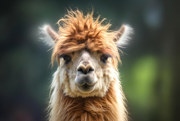 Retrato de Llama en el parque o zoológico