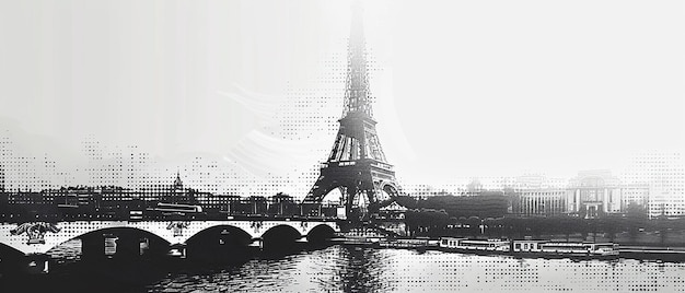 Retrato llamativo de la Torre Eiffel