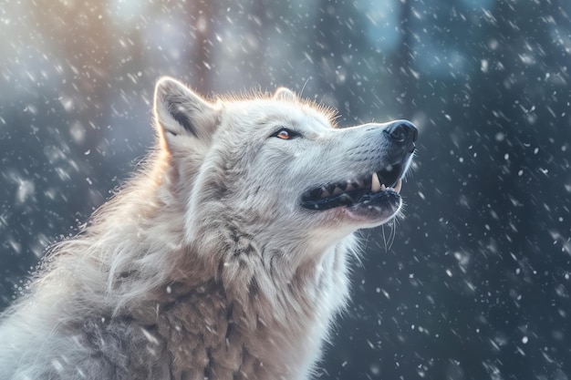 Foto retrato del lobo ártico