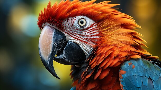 Foto retrato del loro guacamayo