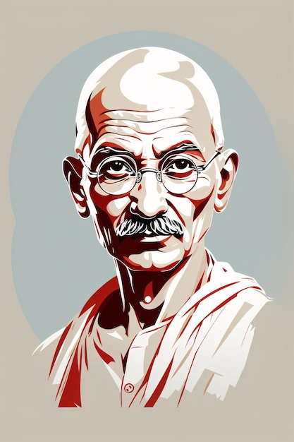 Retrato de Mahatma Gandhi Ilustración de arte vectorial