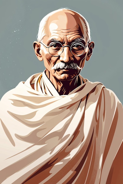 Retrato de Mahatma Gandhi Ilustración de arte vectorial