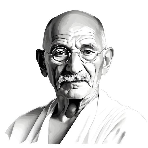 Foto retrato del mahatma gandhi en su cumpleaños