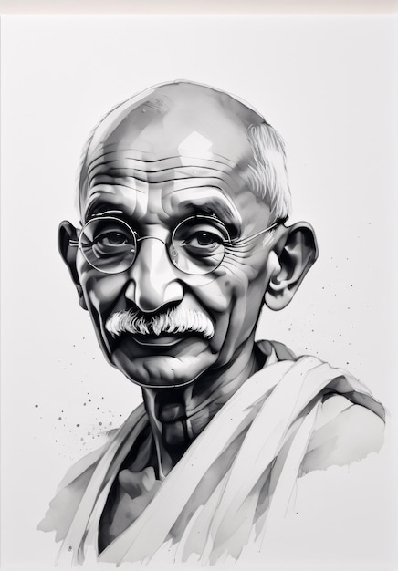 Retrato de Mahatma Gandhi