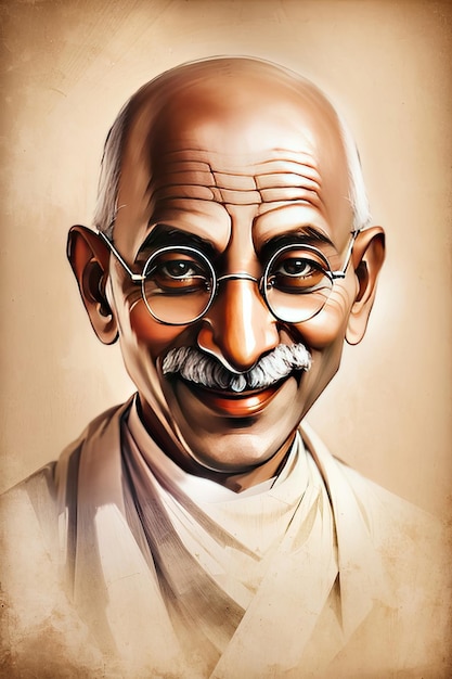 un retrato del Mahatma Gandhi