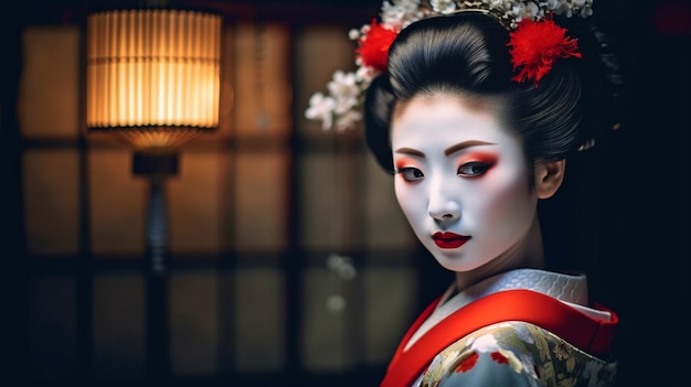 Retrato de Maiko Geisha en Gion IA generativa