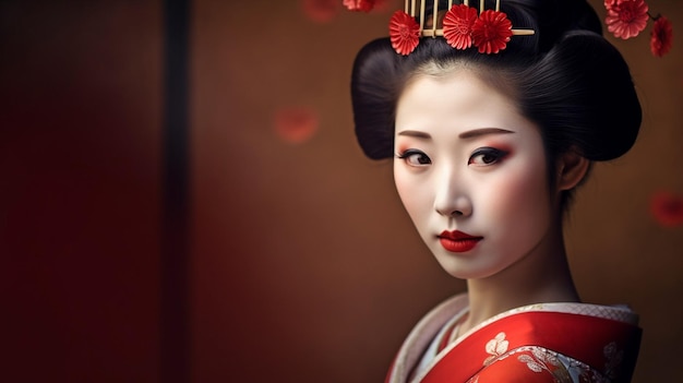 Retrato de Maiko Geisha en Gion IA generativa