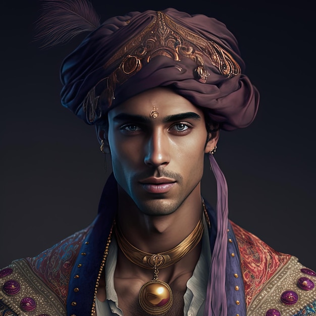 Retrato majestuoso de la moda de Aladdin039s