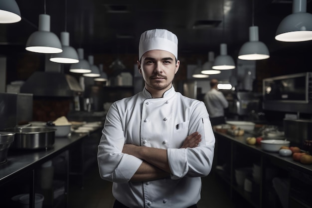 Retrato masculino chef restaurante de comida gerar Ai