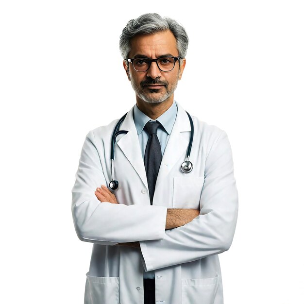 Retrato de un médico masculino de alrededor de 40 años