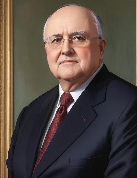 Retrato de Mikhail Gorbachov, presidente de la Unión Soviética