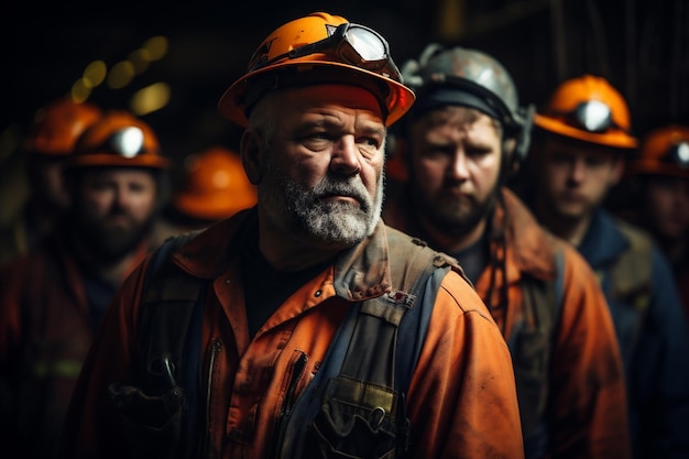 Retrato de un minero en una mina industria minera del carbón