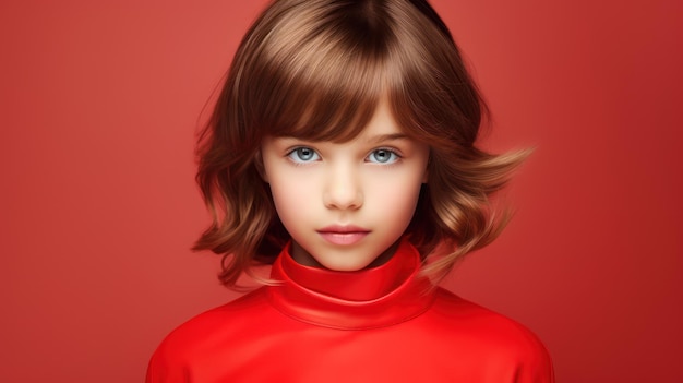 Retrato de moda brillante de niña generado por IA