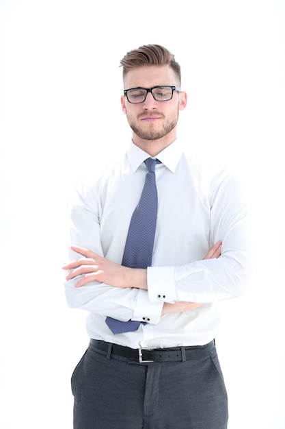 Foto retrato, de, un, moderno, joven, hombre de negocios