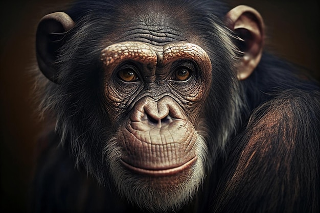 Retrato de un mono chimpancé Generado por IA