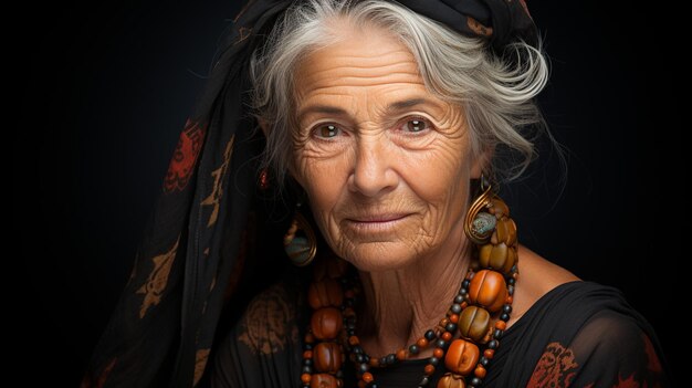 Retrato de mujer anciana Ai generativa