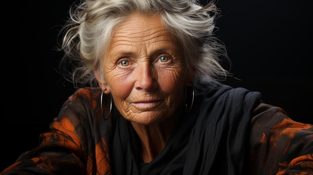 Retrato de mujer anciana Ai generativa