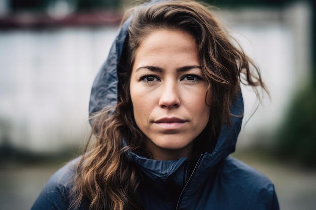 Retrato de una mujer atractiva tomando un descanso mientras sale a correr