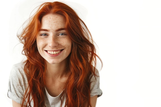 retrato de una mujer de cabello rojo espacio libre espacio de copia