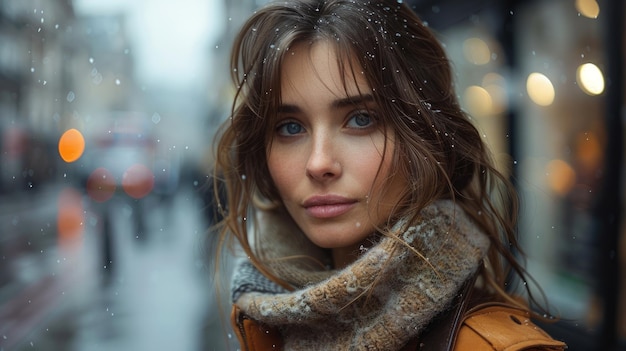 retrato de una mujer en la ciudad