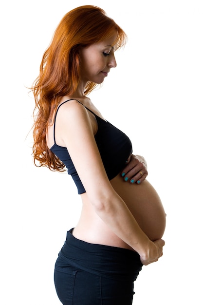 Foto retrato de la mujer embarazada