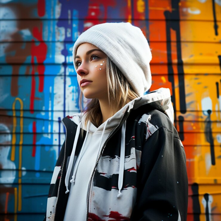 Retrato de mujer de estilo callejero