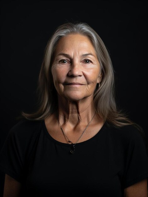 Foto un retrato de una mujer con un fondo negro