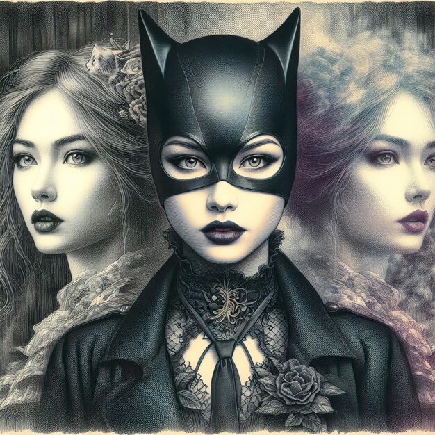 Retrato de la mujer gato y Selina Kyle