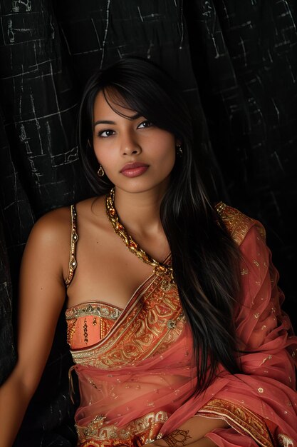 Retrato de una mujer india