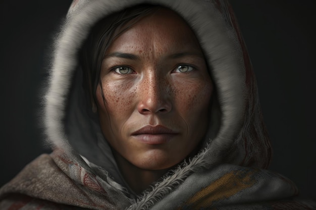 Retrato de mujer inuit