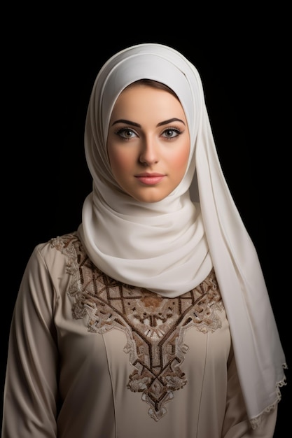 Retrato de una mujer joven con un hijab