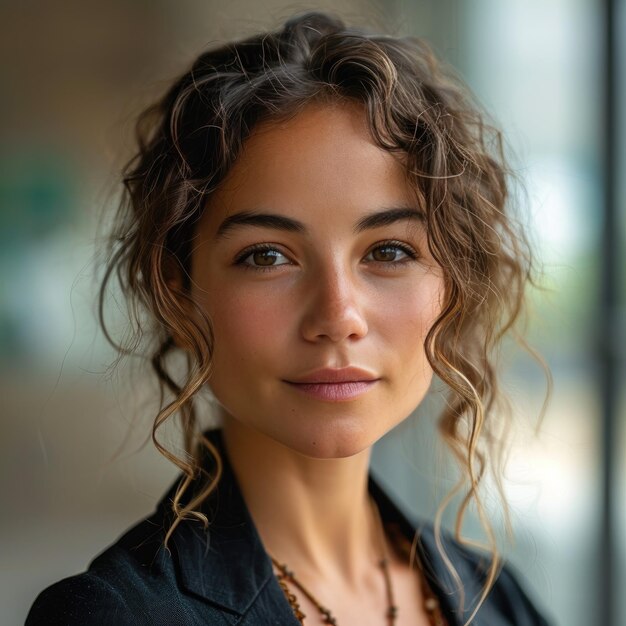 Retrato de una mujer joven a la luz natural