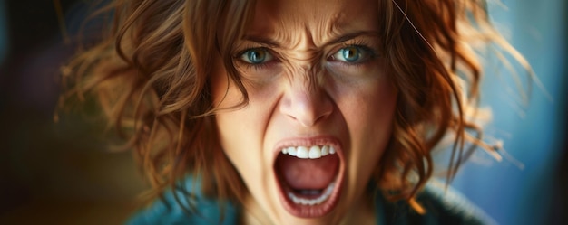 Retrato de una mujer joven que grita