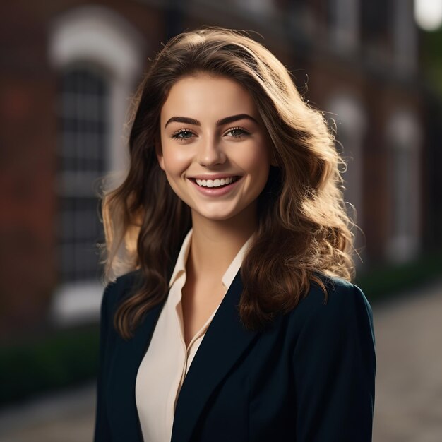 Retrato de una mujer joven sonriendo