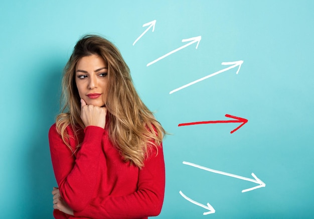 Foto retrato de una mujer joven