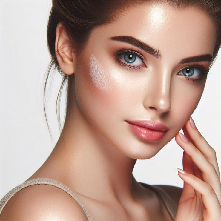 retrato de mujer con maquillaje en la cara