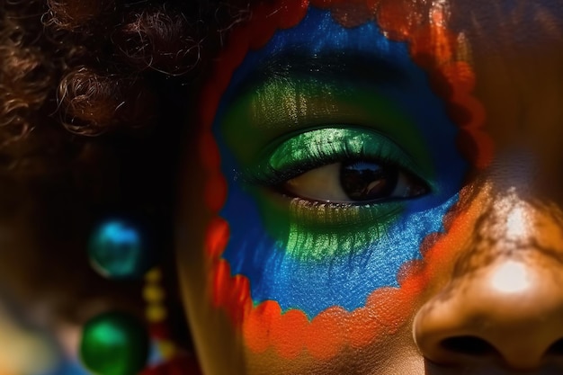 Retrato de mujer de moda con maquillaje brillante ai generativo