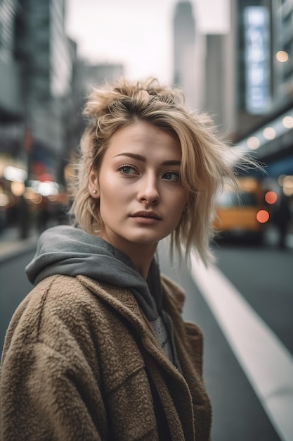 Retrato de una mujer de moda