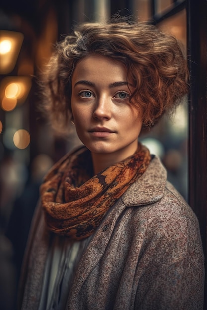 Retrato de una mujer de moda