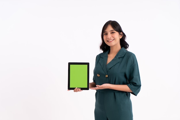 Retrato de una mujer de negocios feliz