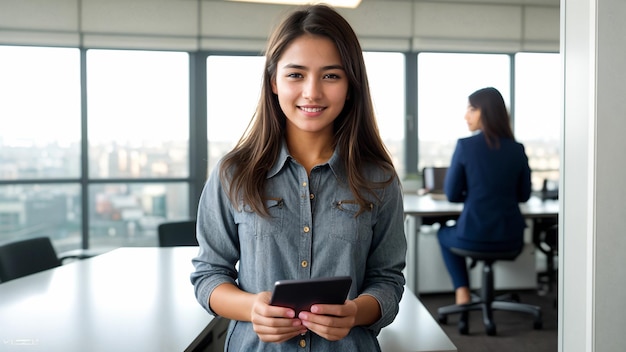 retrato de una mujer de negocios sonriente