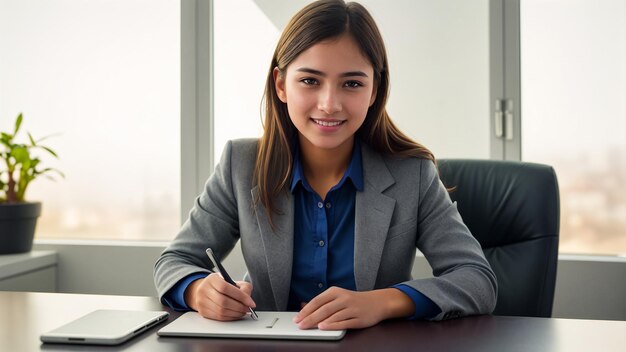 retrato de una mujer de negocios sonriente