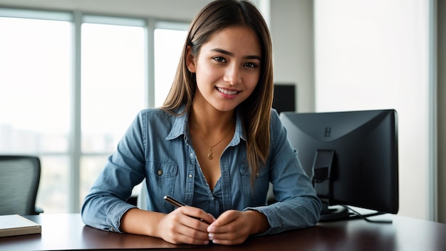 retrato de una mujer de negocios sonriente