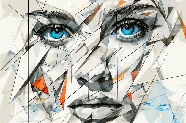 Retrato de una mujer con ojos azules